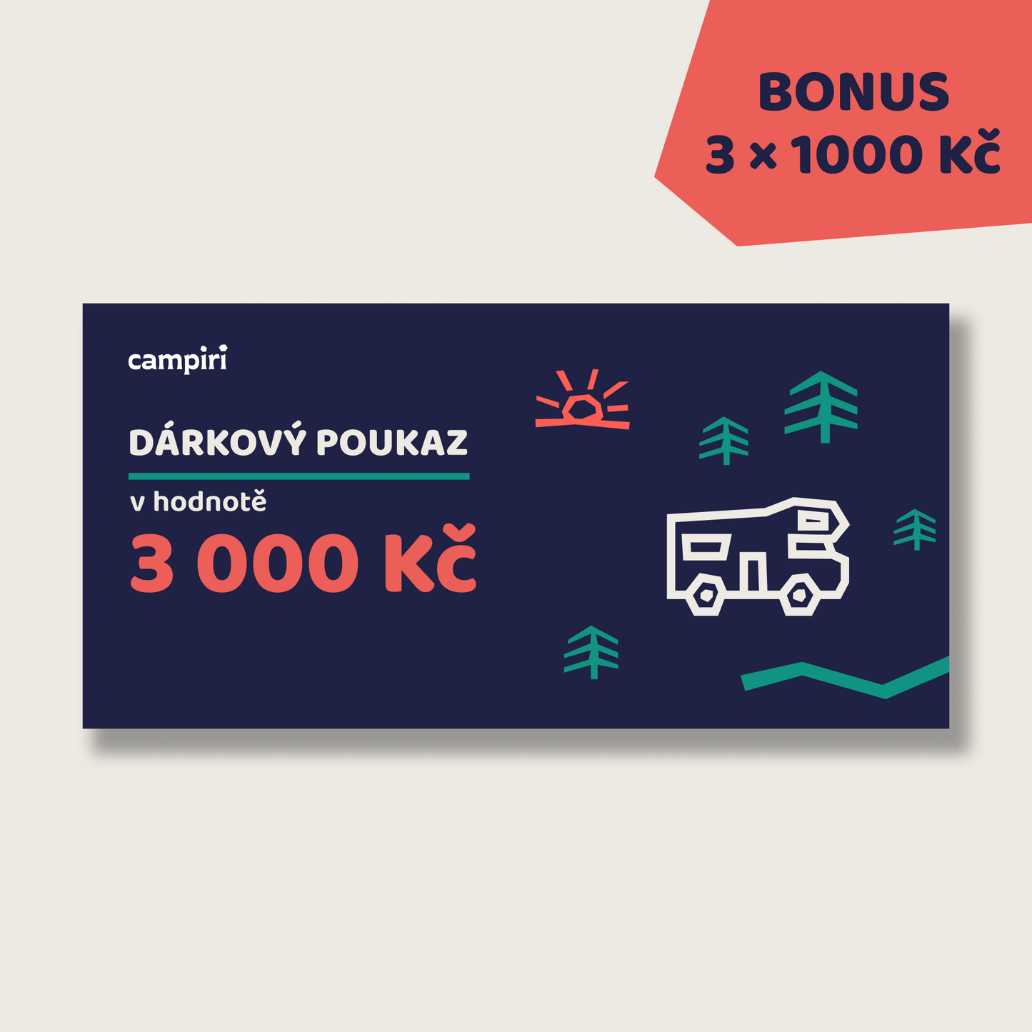 Voucher 3000 Kč + 3×1000 Kč zdarma
